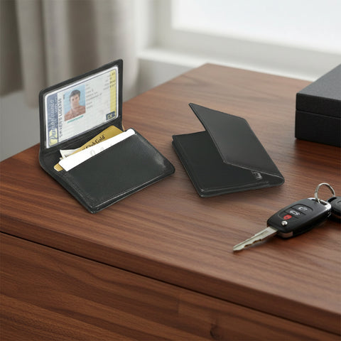 Black Leather Business Card Case
