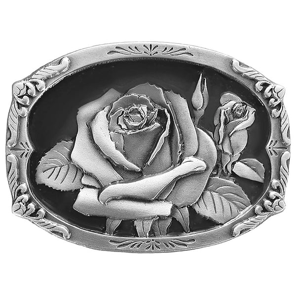 blooming rose belt buckle
