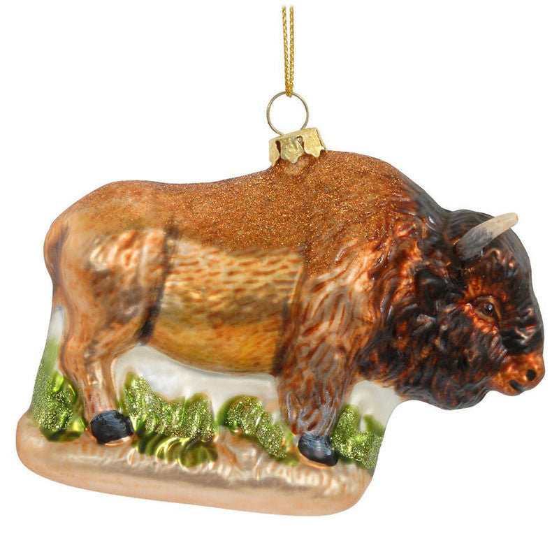 buffalo glass ornament