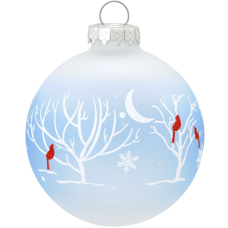 cardinals in the moonlight ornament