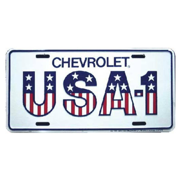 chevrolet usa 1 tin license plate