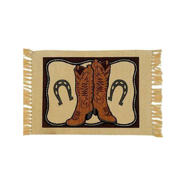 cowboy boots stencil tapestry placemat