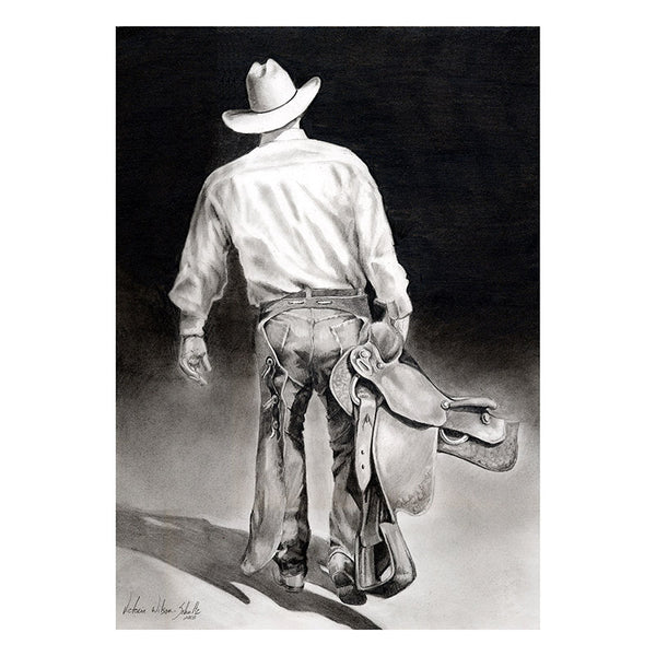 cowboy canvas art print 12 x 16
