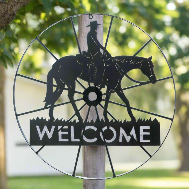 Cowboy Sign Posts Cowboy Welcome Sign 10017314 | Buffalo Trader Online