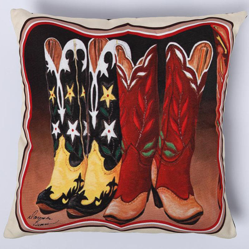 cowgirl boot digital print pillow cover