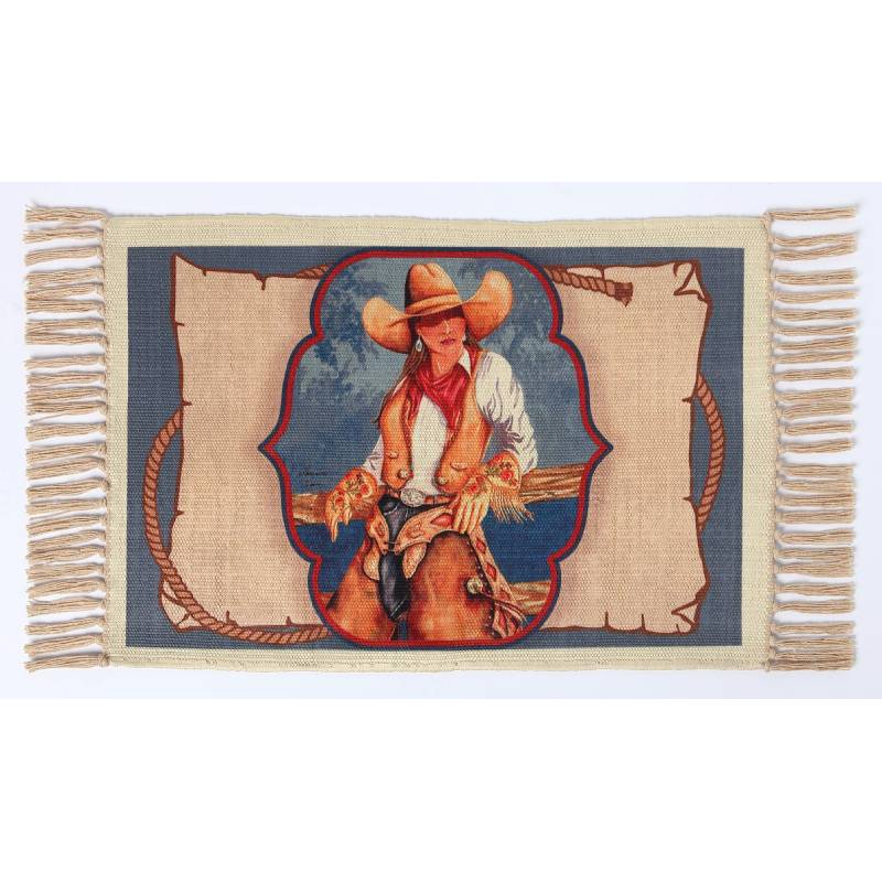 cowgirl casual digital print placemat