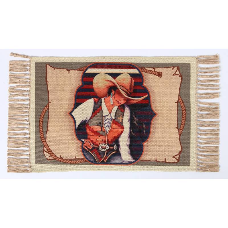 cowgirl contemplation digital print placemat