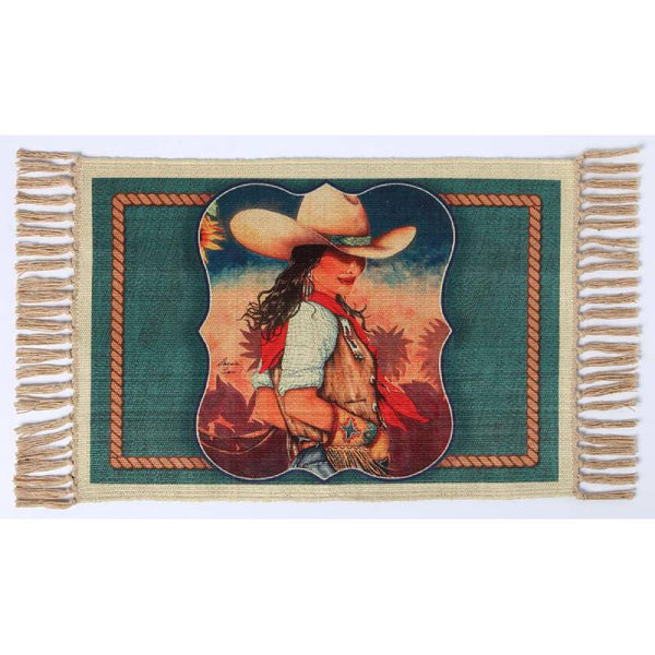 cowgirl life digital print placemat
