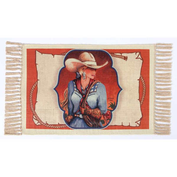 cowgirl roundup digital print placemat