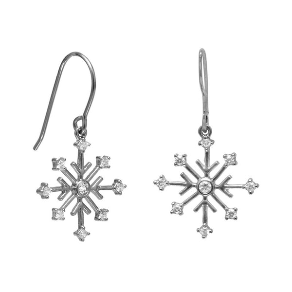 cz snowflake earrings