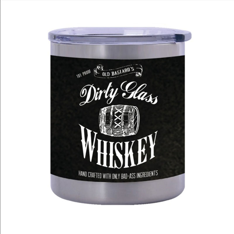 dirty glass 10 oz tumbler with lid