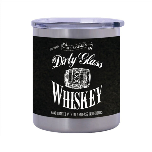 dirty glass 10 oz tumbler with lid