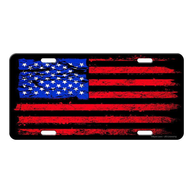 distressed american flag vanity license plate