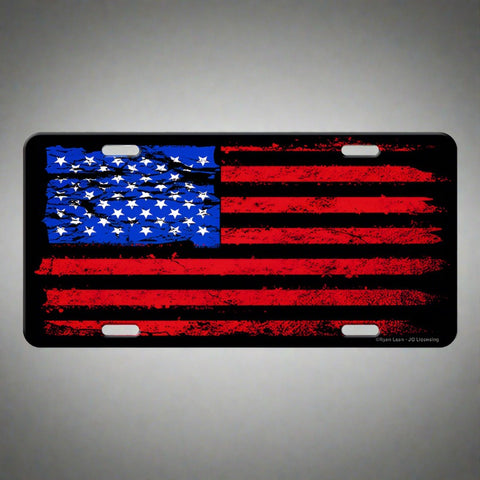 Distressed American Flag Vanity License Plate