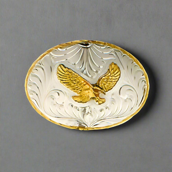 Eagle German Silver & Gold Belt Buckle FR-830 | Buffalo Trader Online