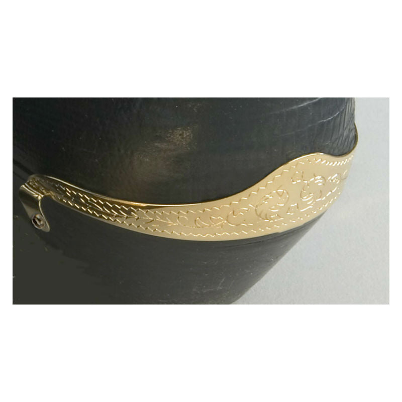 engraved brass boot heel guards