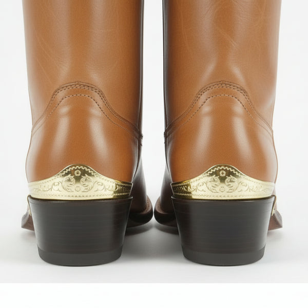 Engraved Brass Boot Heel Guards WX-5 | Buffalo Trader Online