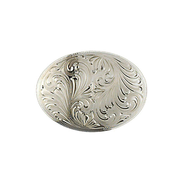 engraved flourishes german silver belt buckle