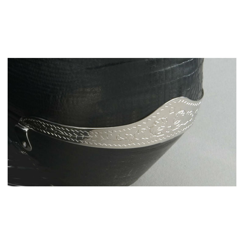 engraved silver boot heel guards