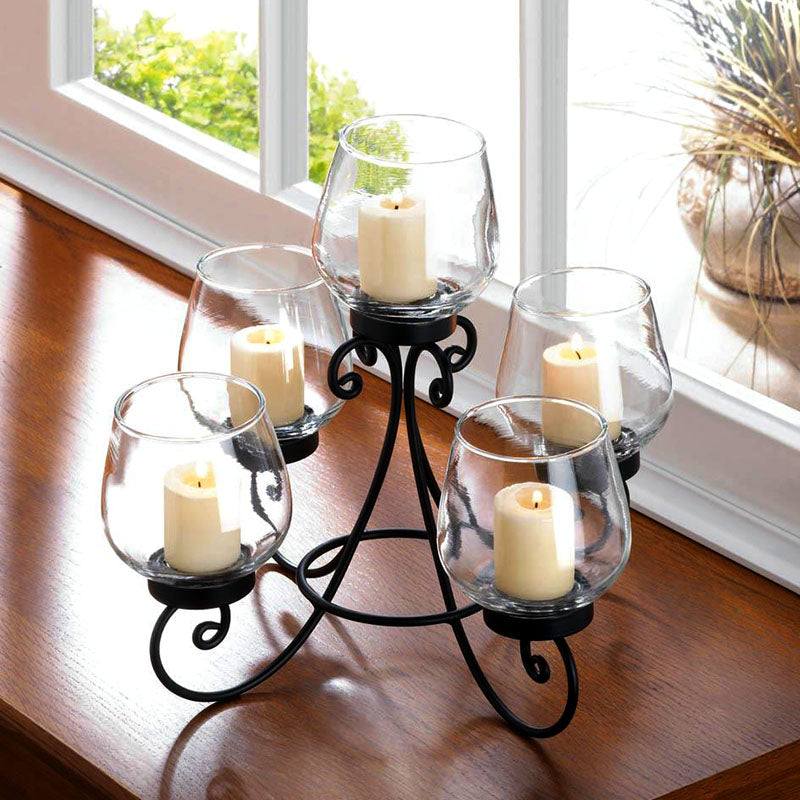 enlightened wrought iron candle centerpiece