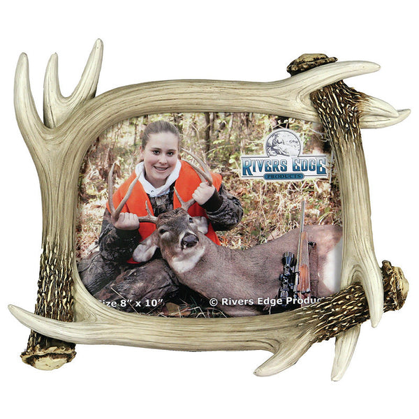 faux deer antlers 8x10 photo frame