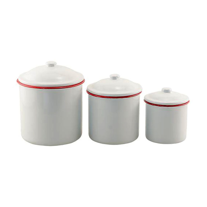baked enamel kitchen canister set