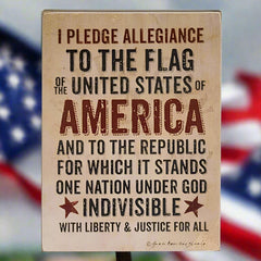 Pledge Of Allegiance Box Sign G34090 | Buffalo Trader Online