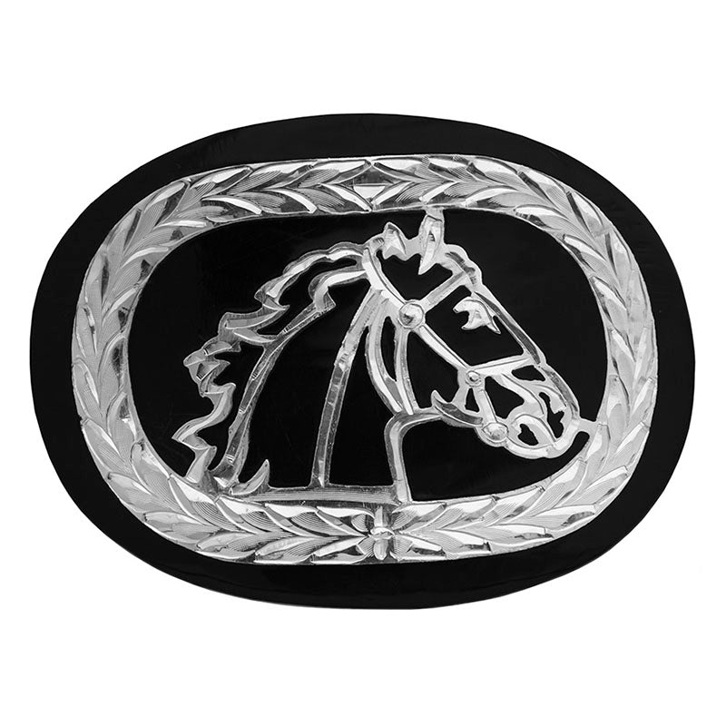 german silver horse head belt buckle