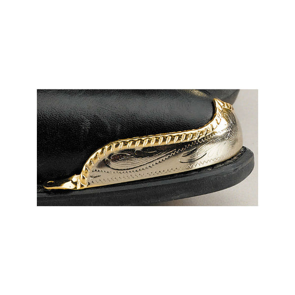 gold & silver rope edged cowboy boot toe tips