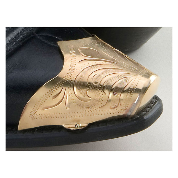 gold engraved boot toe tips