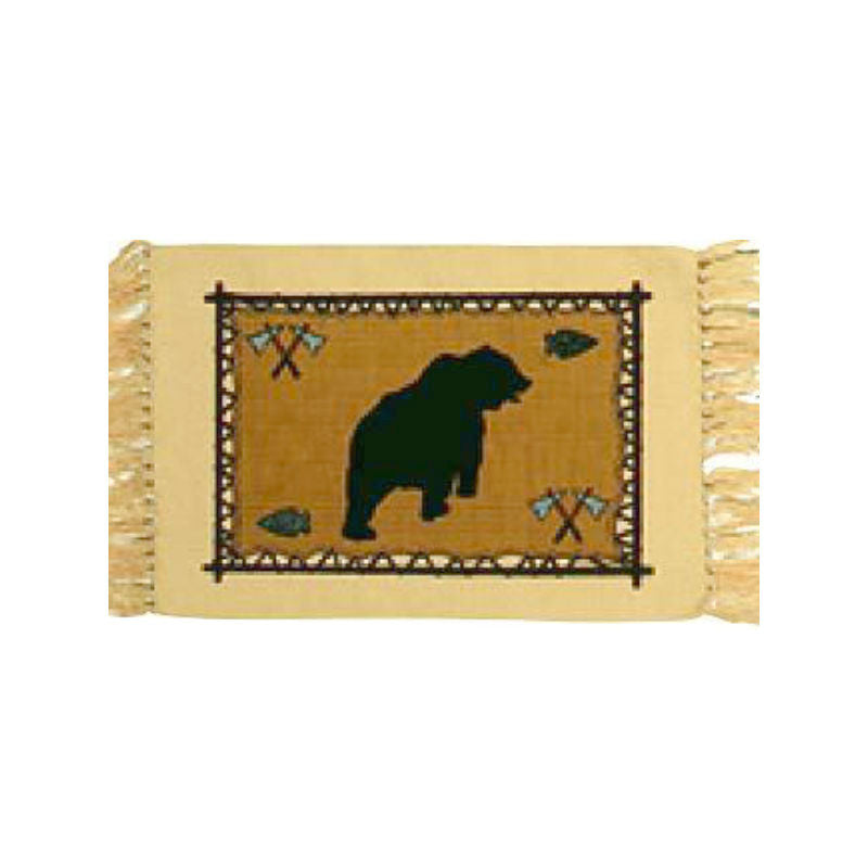 grizzly bear stencil tapestry placemat