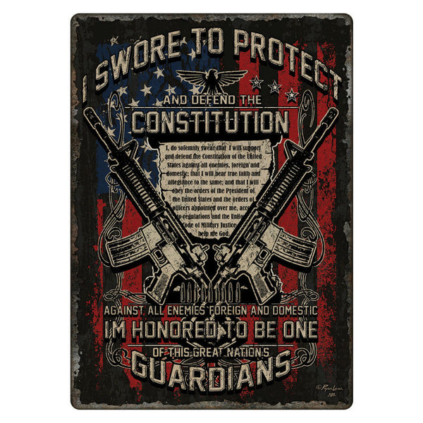guardians of the constitution tin sign