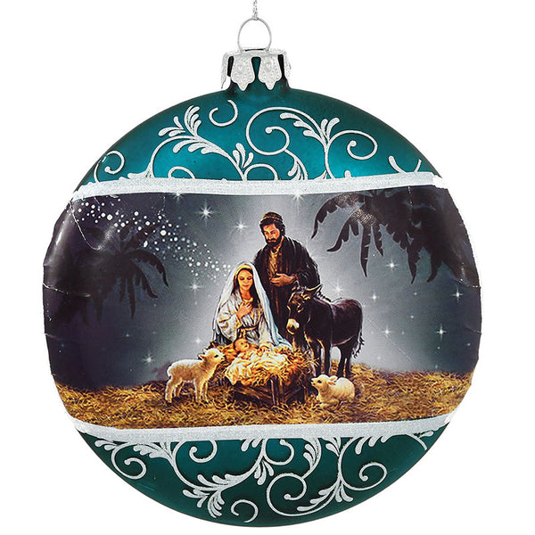 holy family nativity glass ornament