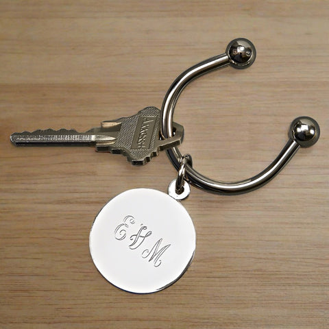 Engraved Carabiner Keychains and Key Ring Medallion - Sample