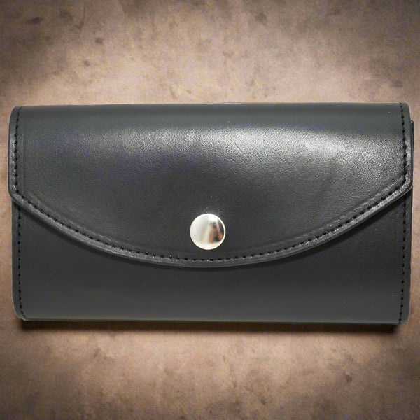 ladies black leather organizer wallet