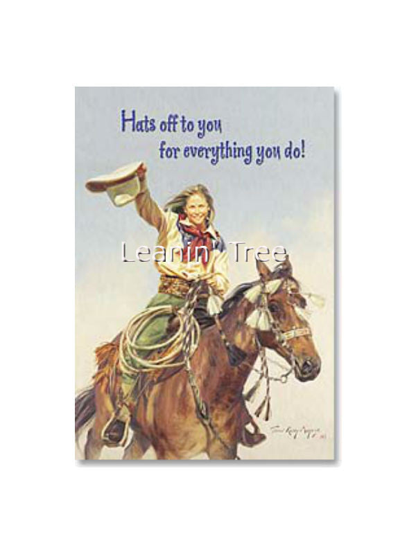 leanin tree hats off to you thank you card