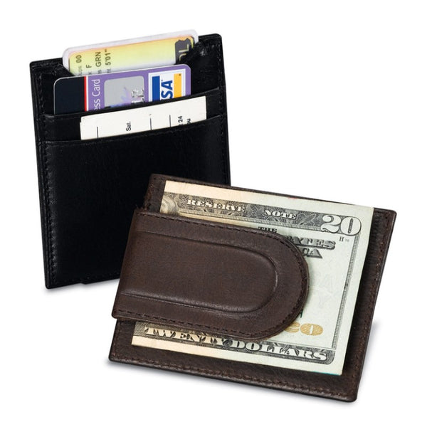 leather card case with magnetic money clip