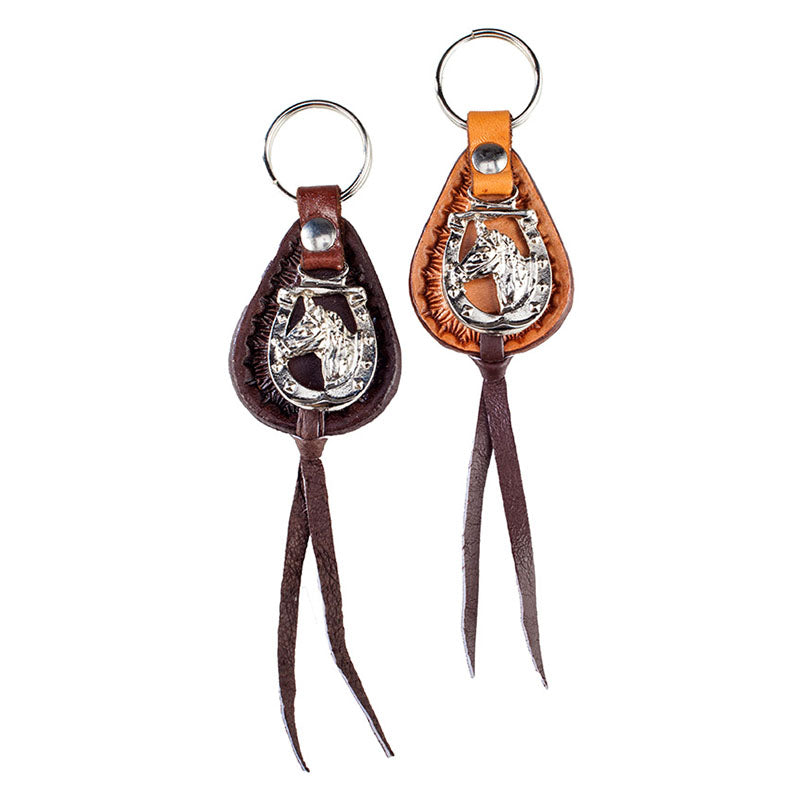leather horsehead concho key ring