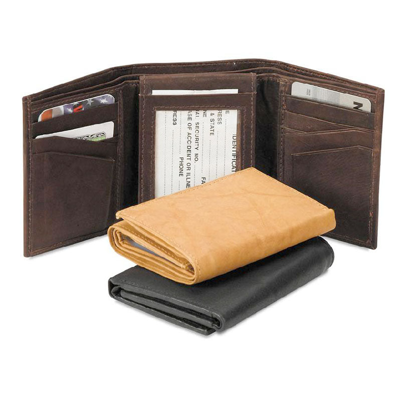 mens basic trifold leather wallet