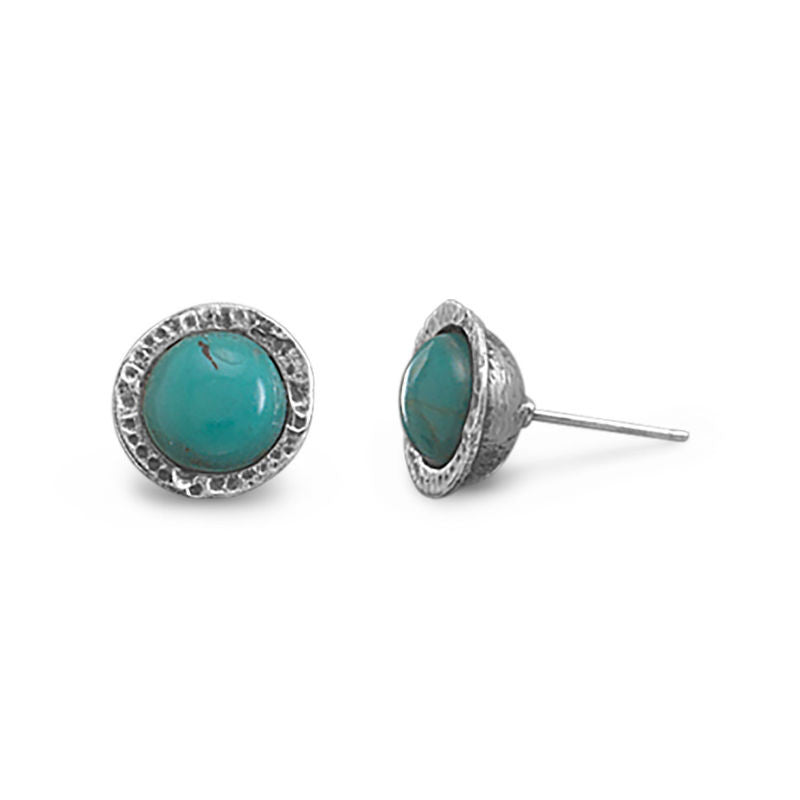 oxidized turquoise stud earrings