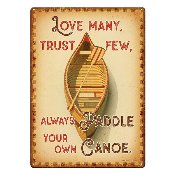 paddle your own canoe tin sign