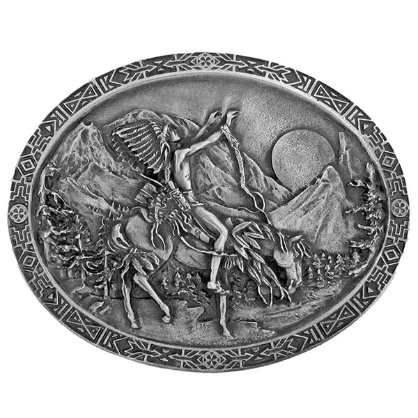 pewter end of the trail belt buckle