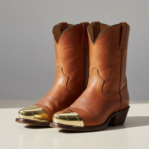 Pointed Brass Zig Zag Boot Toe Tips