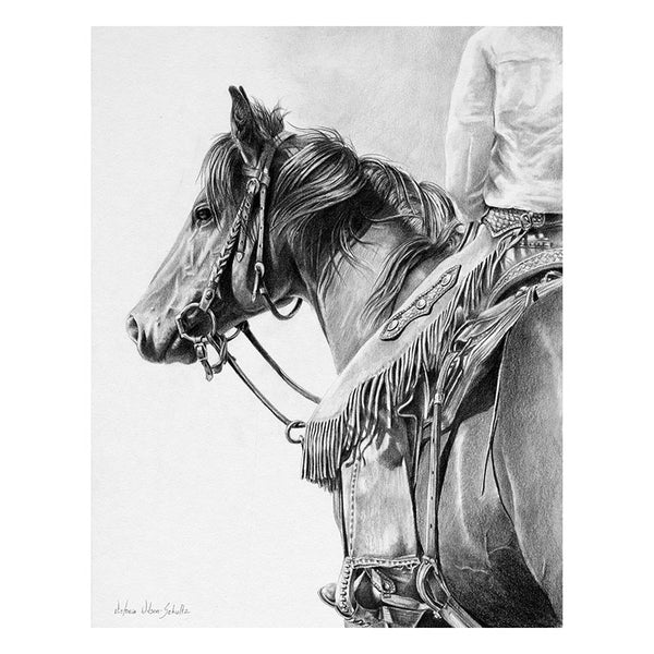 ready willing & able horse & rider canvas art print