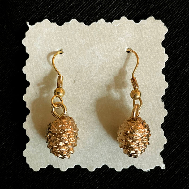 real mini pine cone earrings
