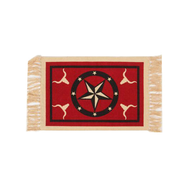 red star steer stencil tapestry placemat