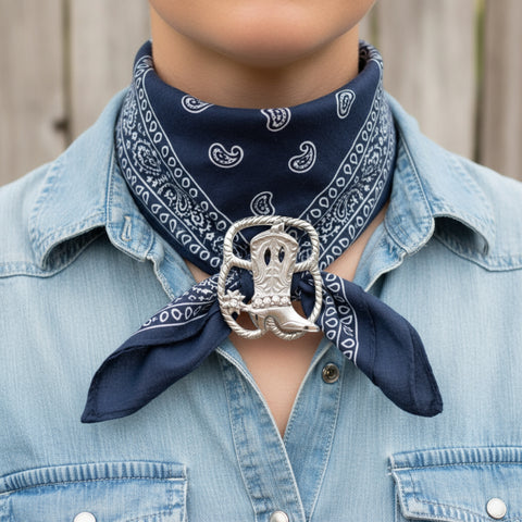 Silver Rhinestone Boot Scarf Slide