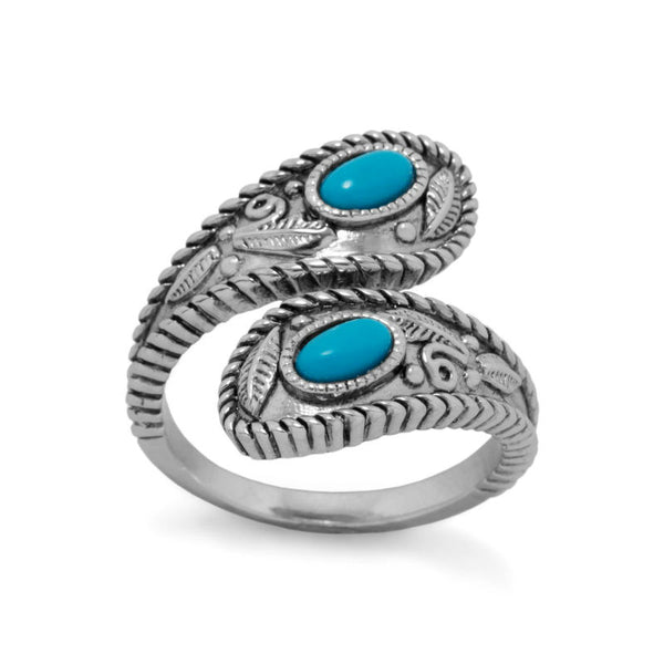 silver turquoise wrap ring