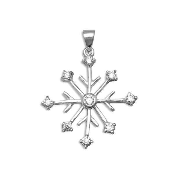 snowflake cz necklace pendant