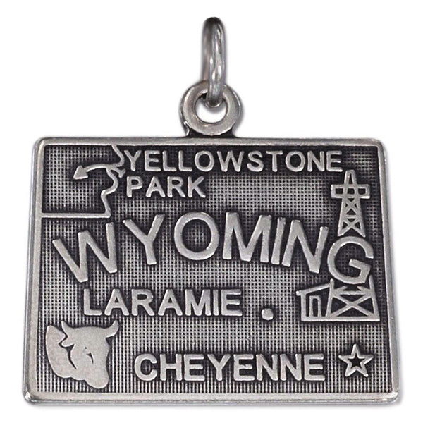 state of wyoming sterling silver charm